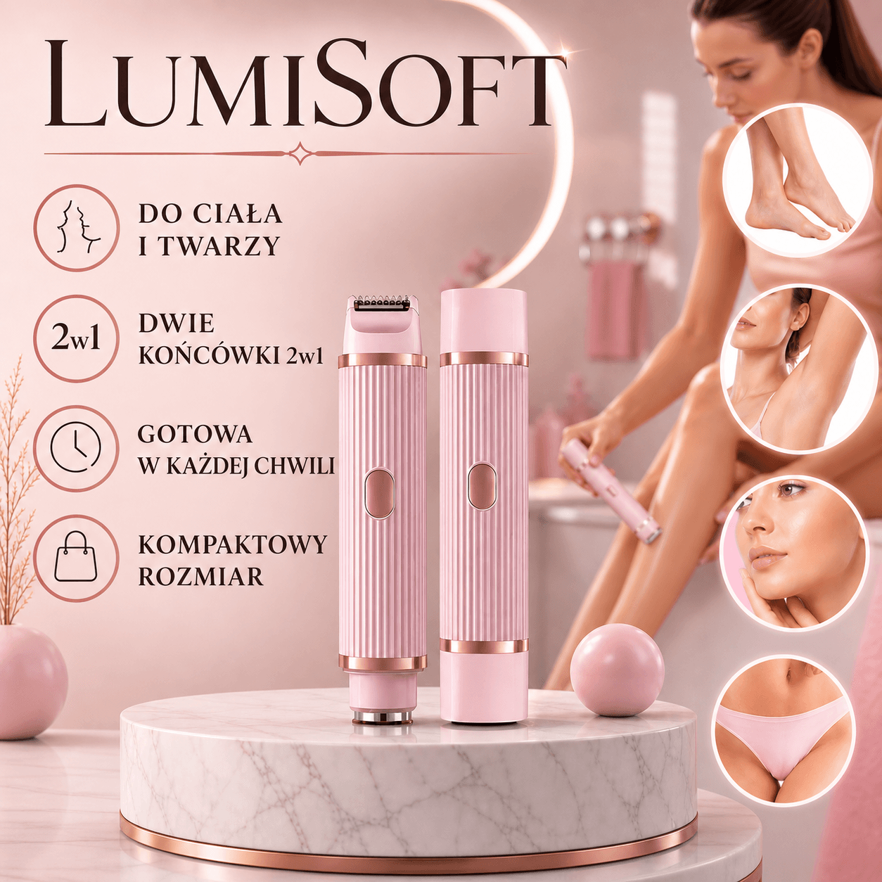 LumiSoft - Golarka Precyzyjna 2w1 do Ciała i Twarzy